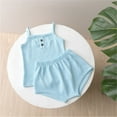 thumbnail image 2 of Summer Infant Baby Girls Clothes Suit Infant Kids Baby Girls Clothes Set Sleeveless Tops + Shorts 2pcs Toddler Clothes, 2 of 4
