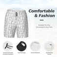 thumbnail image 5 of Lsque Mens Swim Trunks Cute Rabbit Pattern - Bathing Suit Compression Liner - Beach Swim Shorts Swimwear - (S-3XL) - Stretch Quick Dry -Large, 5 of 9