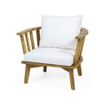 thumbnail image 6 of GDF Studio Lennon Outdoor Acacia Wood 4 Seater Chat Set with Cushions, White and Teak, 6 of 20
