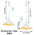 thumbnail image 3 of FSLiving Adjustable Height Track Pendnat Light J-Type Macaron Retractable Track Spotlight with Telescoping Rod Adjustable Gimbaled Lamp-Post Juno Track DIY Cover Lamp, White - 1 Light, 3 of 7