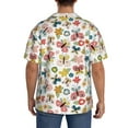 thumbnail image 5 of Xecao offers the Butterfly Flowers for Men's Casual Short-sleeved Shirt, a button-up collared shirt with a pocket, perfect for beach vacations and yacht travel in the Medium size., 5 of 7