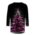 thumbnail image 5 of VKOYWKM Merry Christmas T Shirts for Women Chritmas Tree Graphic T Shirts 3/4 Sleeve Crew Neck Holiday Tops Fall Loose Fit Tunic Blouses Christmas Gifts, 5 of 5