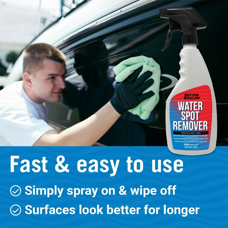 Boat Cleaner Water Spot Remover for Cars & Boat Wax Marine Grade Boat Wax  and Polish Cleaning Supplies Hull Vinyl Fiberglass Cleaner for Boat, Car