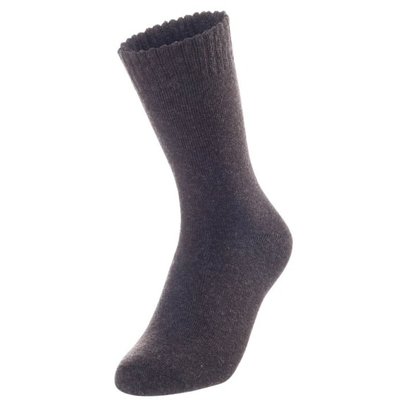 Lian LifeStyle Men's Perfect Fit Comfortable Wool Crew Socks, LK0602, Size 6-9, Color Coffee