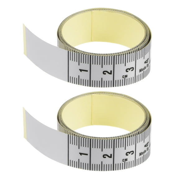 Self Adhesive Measuring Tape 100cm Metric Up to Down Black, 2Pieces