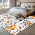 thumbnail image 4 of 8'x10' Area Rugs, Grey Orange Spring Floral Indoor Outdoor Area Rug for Living Room Bedroom, Summer Botanical Farmhouse Washable Bathroom Rugs Kitchen Floor Carpet Mats Home Decor Aesthetic, 4 of 8
