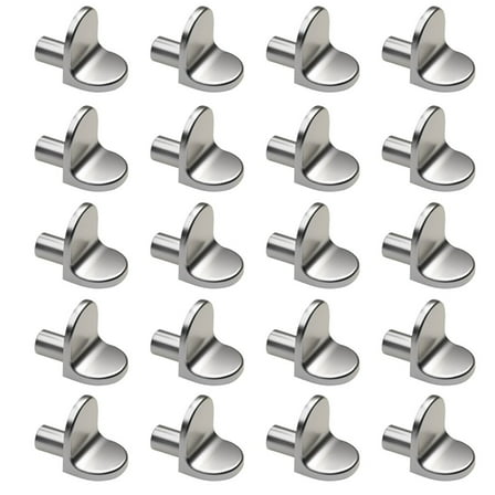 20X Shelf Support Studs Pegs Pins Plugs 5mm L-Shaped Cabinet Bracket Silver
