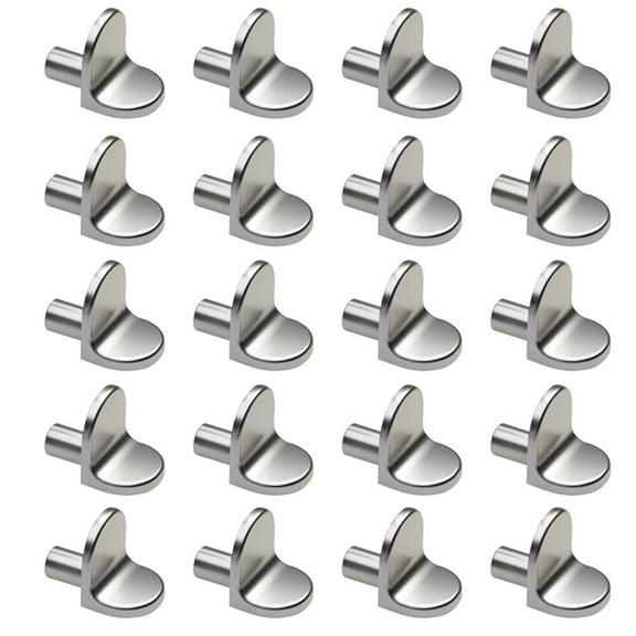 20X Shelf Support Studs Pegs Pins Plugs 5mm L-Shaped Cabinet Bracket Silver