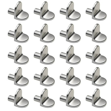 

20X Shelf Support Studs Pegs Pins Plugs 5Mm L-Shaped Cabinet Bracket Silver