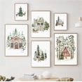 thumbnail image 2 of Carteles e impresiones de decoración navideña, arte de pared de invierno, pintura en lienzo, granja, bosque, ciervo, bosque, 2 of 4