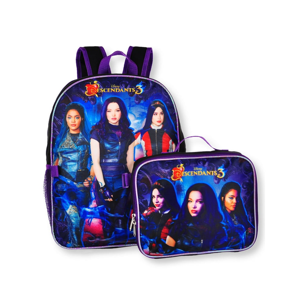 Disney Disney Descendants 3 Girls Backpack 16" w/Detachable Lunch Bag