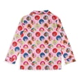 thumbnail image 4 of Barbie Girls' Christmas Holiday FALALALA Santa Snowflake Kids 2PC Button-Front Sleep Pajama Pant Set Loungewear, 4 of 7