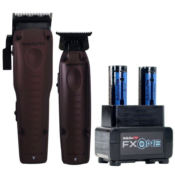 BaByliss Pro FXONE LO-PROFX Clipper & Trimmer Prepack - Midnight Purple (TOOLS ONLY) #FX129PTO + BaByliss Pro FXONE Dual-Charging Prepack [2 Batteries, 1 Charging Stand] #FXC2BPPK