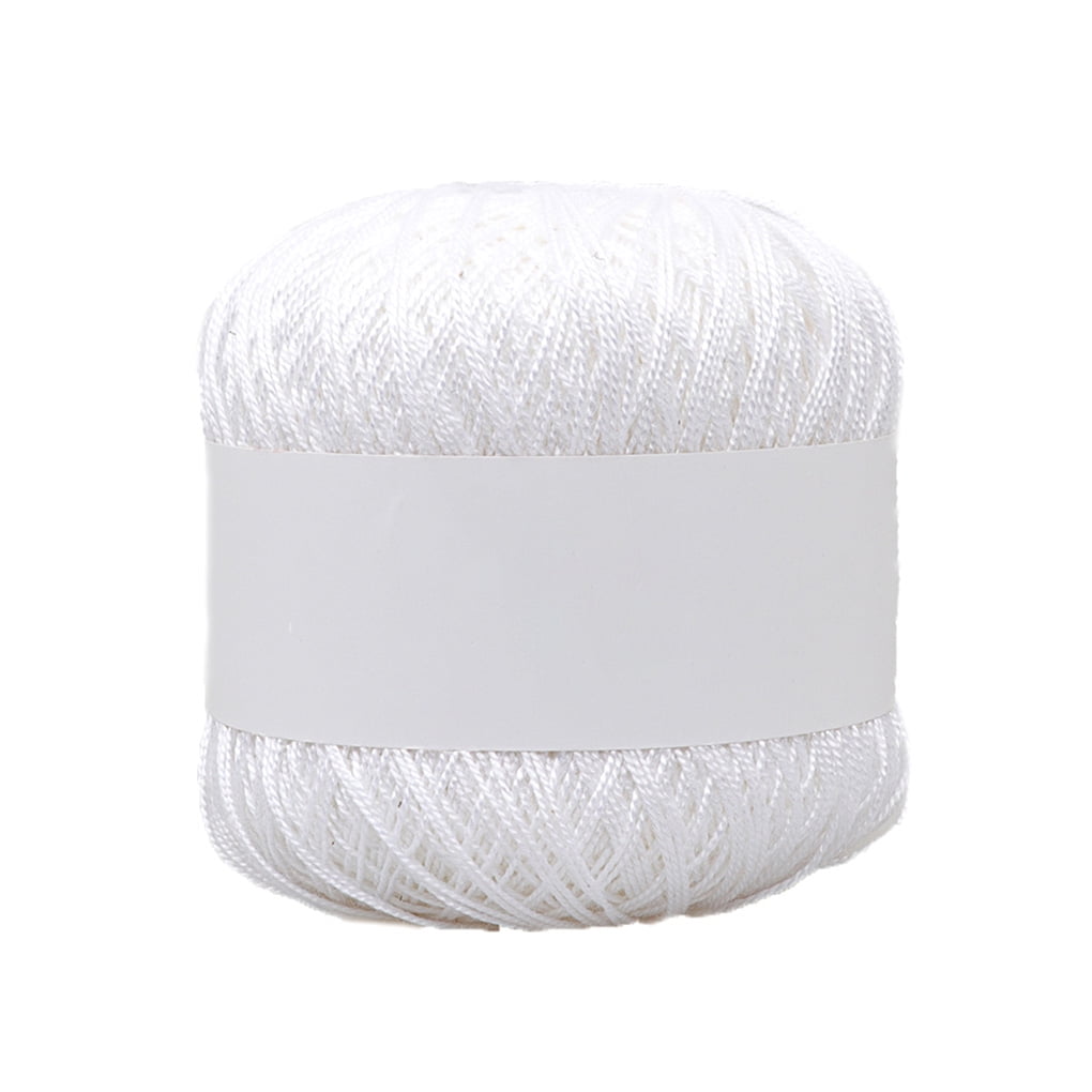 Cusimax Knitting Thread Cotton Crochet Yarn Embroidery Clothes Sweater Tapestry Weave Line DIY Accessory, White