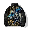 thumbnail image 3 of Abrigo holgado de algodón para hombre, ropa para hombre, chaqueta con estampado de lobo nocturno y tigre, parka, chaquetas de calle Harajuku, abrigos para hombre, frío, 3 of 4