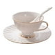 thumbnail image 1 of Juego de taza de café de porcelana, 180 ml, ribete dorado, diseño antideslizante, para uso diario en la cafetería de casa, 1 of 8