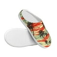 thumbnail image 3 of Fotbe Colorful Hawaii Palms Pattern Women's Fuzzy Curly Fur Memory Foam Loafer Slippers Indoor Outdoor Slippers Winter Home Shoes-40/41, 3 of 7