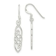 JEWELRYWEB 925 Sterling Silver Solid Polished Shepherd hook Long Drop Dangle Earrings Measures 36x7mm Wide Jewelry for Women