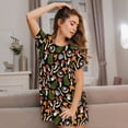 thumbnail image 3 of Daiia Mushrooms Print Women's Nightshirt Soft Nightgowns for Women Short Sleeve dress Short-sleeved Sleepwear, 3 of 6