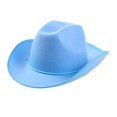 thumbnail image 2 of Halloween Classic Western Wide Brim Felt Cowboy Hat, Halloween Costume Accessory, Versatile Headwear for Western Themed Party, Role Play and Festive Gathering Blue, 2 of 8