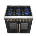 thumbnail image 3 of Forno Galiano 36-inch Freestanding French Door Dual Fuel Range Black, 3 of 5