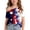 Z3-Multicolor-frostluinai summer tops, variant on Off Shoulder American Flag Tee Kids Adjustable Strap Short Sleeve Patriotic Shirt Lightweight Summer Graphic Tees