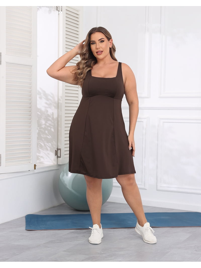brown exercise dress Lateasha Dress main image 1