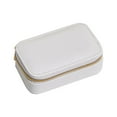 thumbnail image 1 of Estuche de almacenamiento jinwen Caja de almacenamiento de joyas de cuero blanco, 1 of 5