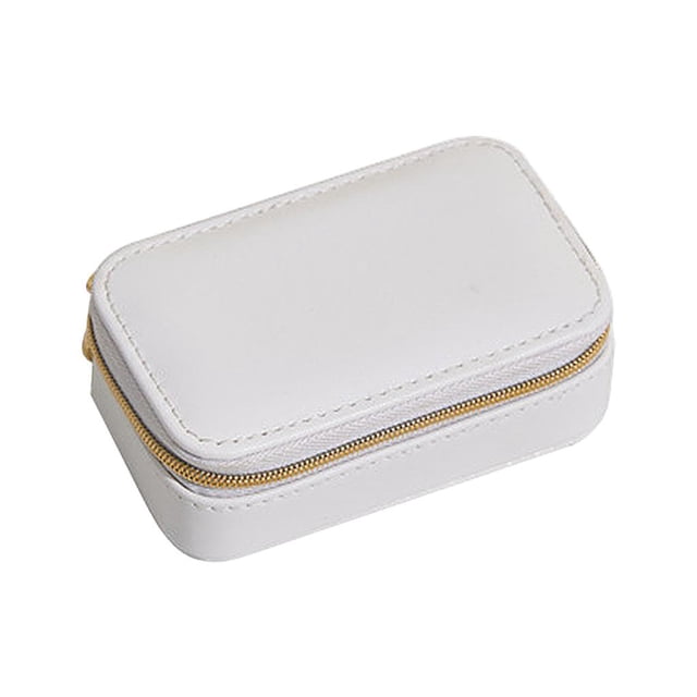 Estuche de almacenamiento jinwen Caja de almacenamiento de joyas de cuero blanco