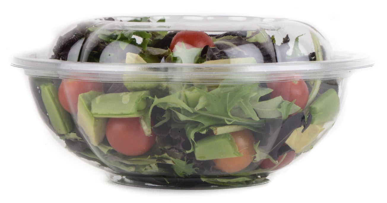 Stock Your Home Plastic Salad Bowls with Lids (10 Count) 64 oz. Disposable  Serving Bowls - Plastic Serving Bowls for Parties - Large Clear