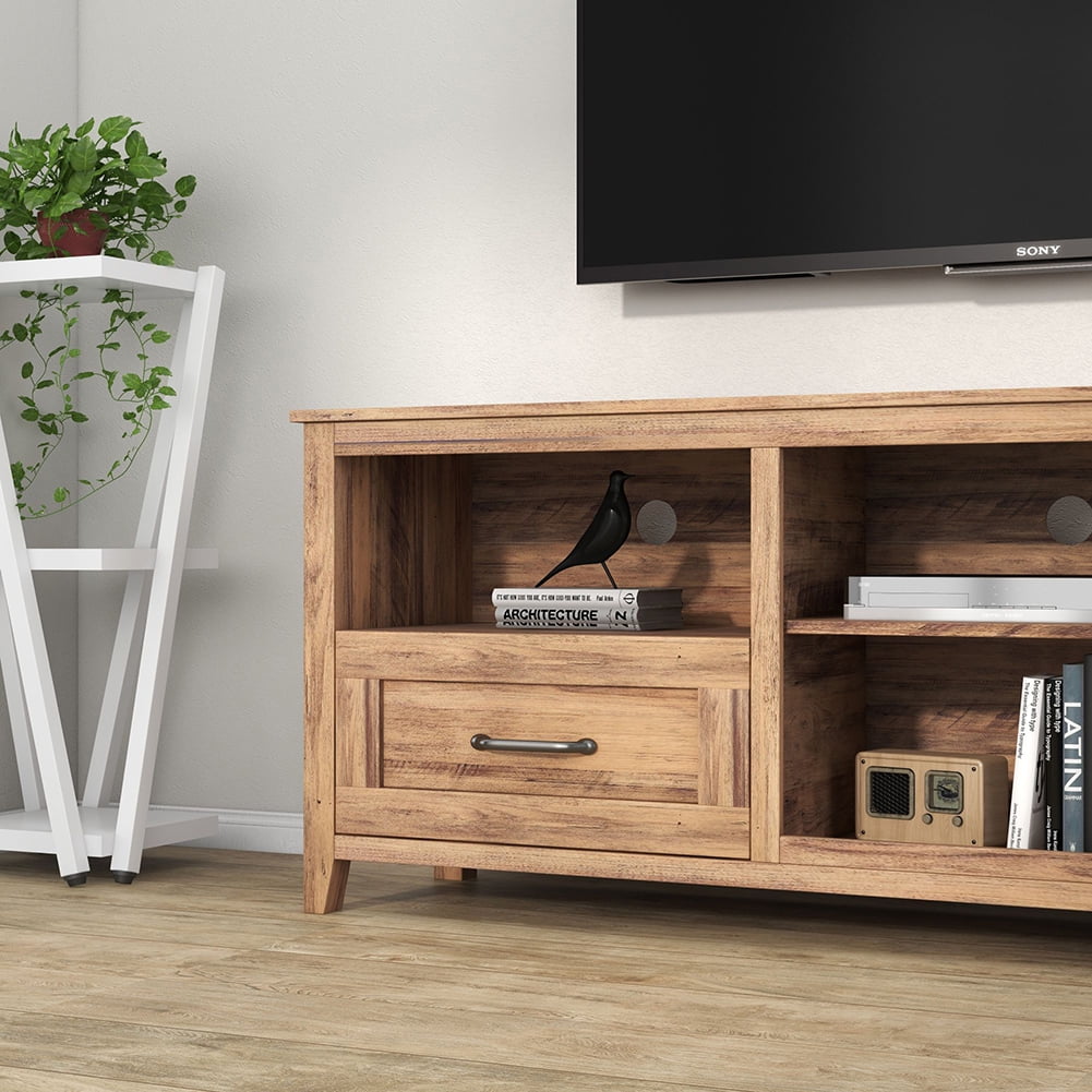 Kadyn 70.08 Inch Modern Farmhouse TV Stand, Wood Universal TV Stand Cabinet for 60" TV, Media Console Cabinet with 2 Drawers and 4 High-Capacity Storage Compartment, Brown