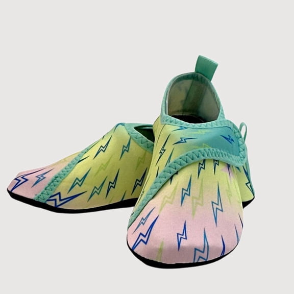 Gyujnb Shark Print Water Shoes Hook and Loop Strap Soft Sole Closed Toe Casual Shoes (Toddler, Little Boys),6-7 Years