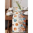 thumbnail image 2 of Table Runners 70 Inches Long Dress Scarves, Orange Blue Pumpkins Fall Farmhouse Coffee/Dining/Kitchen Table Decor, Holiday Table Runner, Weeping Botanical Thanksgiving Retro 13x70 Inch, 2 of 7
