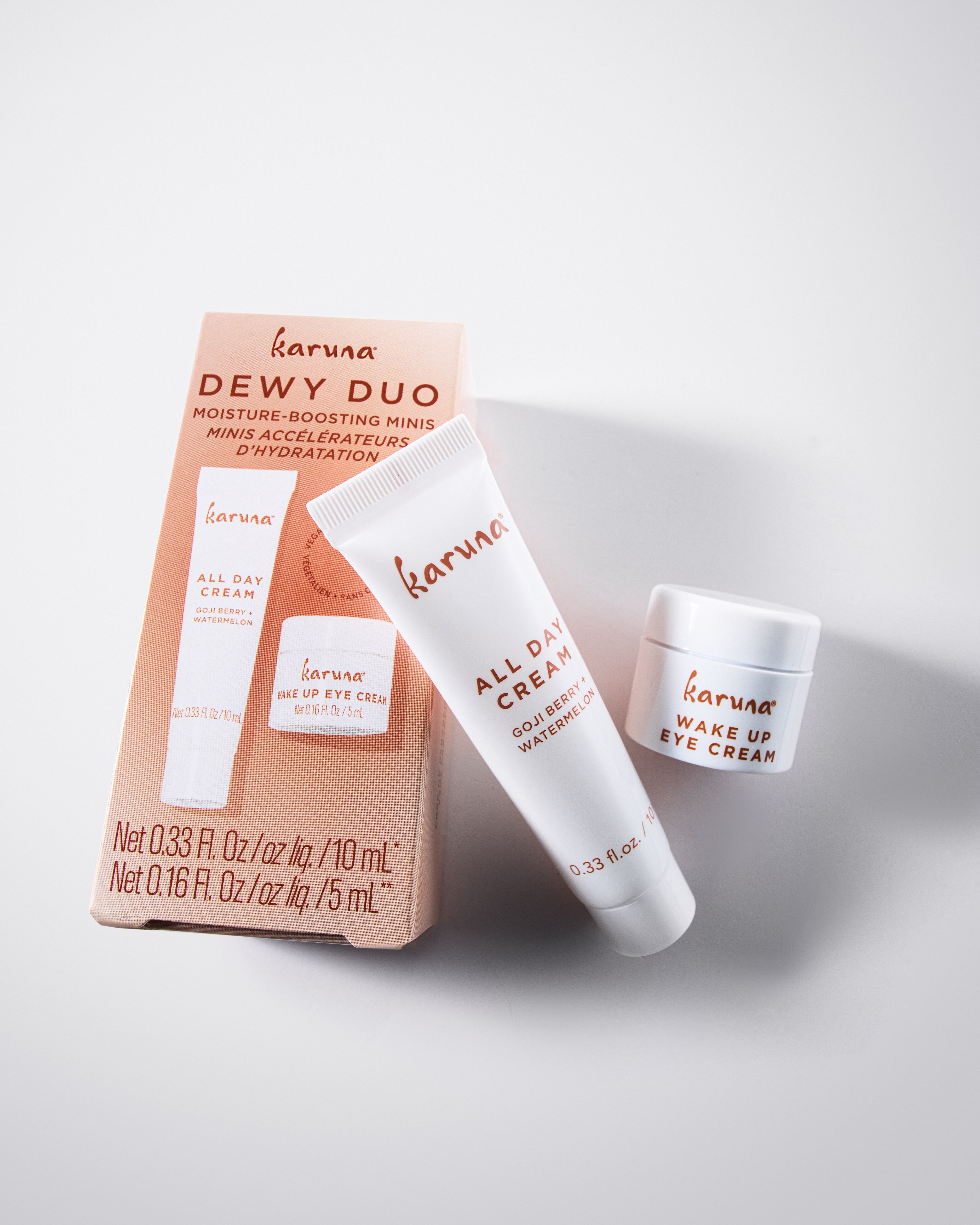 Karuna Dewy Duo Moisture-Boosting Minis Moisturizer & Eye Cream Age-Defying Duo for All Skin Types, Set of 2