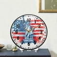 thumbnail image 4 of Yayeee Wall Clock Battery Operated 11.9" Silent Non-Ticking for Living Room, Statue Of Liberty Flag, 4 of 8