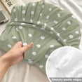 thumbnail image 4 of Full Size Fitted Sheet Set - Sage Green 3 Piece Bedding Sets 16" Deep Pocket Fitted Sheet with 2 Pillowcases, Abstract White Polka Dot Geometric Retro Art Brushed Microfiber Hotel Luxury Bed Sheets, 4 of 9