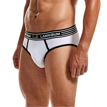 

zuwimk Mens Sexy Underwear Sexy Ice Silk Men bikini underwear Men s briefs Lace Panties White M