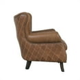 thumbnail image 6 of Pasargad Home Harrison Top Grain Leather Upholstered Brown Wing Chair, 6 of 11