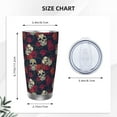 thumbnail image 4 of Fotbe Roses Skulls Pattern 20 oz Tumbler Stainless Steel Vacuum Insulated Coffee Ice Cup Double Wall Travel Flask Leak-proof Coffee Cup-Without Straw, 4 of 8