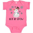 thumbnail image 3 of Inktastic Let It Snow Cute Snowman in Hat and Scarf Boys or Girls Baby Bodysuit, 3 of 5