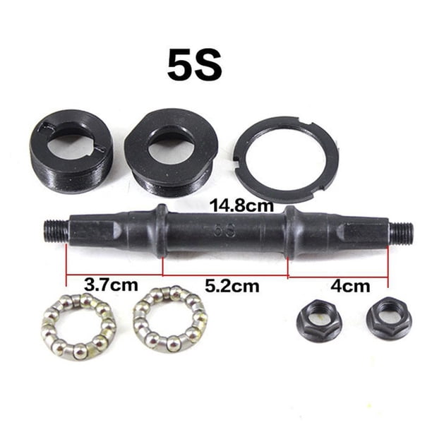 Kit D'Axessieu Carré Pour Pédalier Vélo – 14.5x4.5cm, Roulements Inclus, Noir