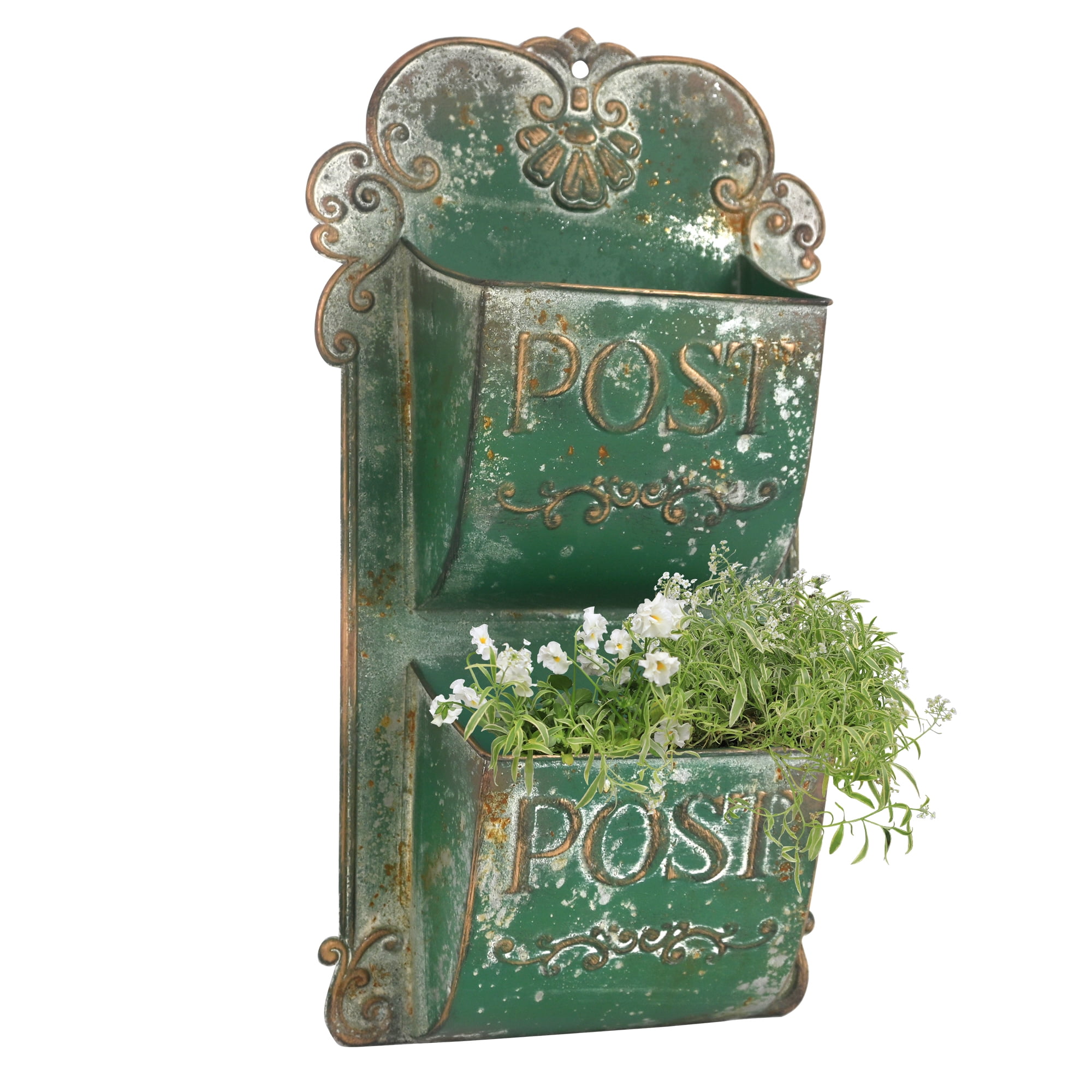 Bigfortune Metal Wall Planter For Outdoor Indoor,Metal Plant Pot Holders,Rustic Wall Hanging Planter,Garden Wall Flower Planters