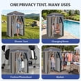thumbnail image 6 of EAGLE PEAK Flex Ultra Compact 4x4 Pop-up Changing Room Canopy, Portable Privacy Cabana for Pool, Fashion Photoshoots, or Camping (Brown Stripe), 6 of 11
