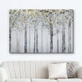 thumbnail image 2 of wall26 Canvas Print Wall Art Gold Leaf Pastel Winter Forest Farm Tree Landscape Nature Wilderness Illustrations Modern Art Rustic Relax/Calm for Living Room, Bedroom, Office - 16x24, 2 of 5