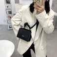 thumbnail image 4 of Bolso de mensajero plisado con asa para mujer, bolsos de hombro de color sólido de PU (negro) Tmvgtek Para estrenar, 4 of 9