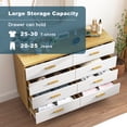 thumbnail image 2 of Spaco Modern 8 Drawer Dresser, 8 Drawers, Dresser for Bedroom Storage, Solid Wood Legs, 47.2"L x 15.7"W x 29.1"H, White+Brown, 2 of 14