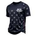 thumbnail image 2 of USA Soccer Jersey Shirts for Men 2026 Country Team Short Sleeve Crew Neck Fan International Football Shirt Retro Streetwear Top, Navy XL, 2 of 4