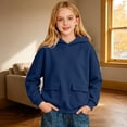 thumbnail image 2 of SOFTCCLO Girls Hoodies Solid Color Loose Versatile Pullover Hoodie Top Fall Winter Hoodies for Girls Size 4-5Y, 2 of 5