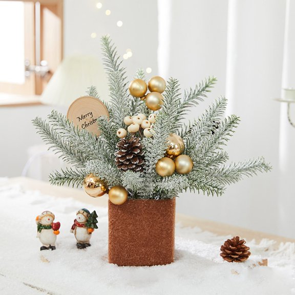 Christmas Tree With Lights 13.78inch Artificial Christmas Trees On Clearance Mini Christmas Tree Desktop Christmas Tree With LED String Lights for Home Office Party Christmas Decoration