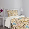 thumbnail image 5 of Ambesonne Cartoon Animal Quilted Bedspread Set 2 Pcs, Musician Mascots, Twin Size, Multicolor, 5 of 6